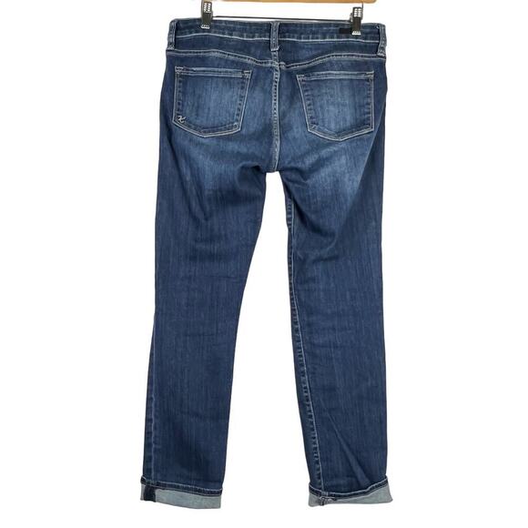 KUT from the Kloth 6 Dark Wash Mid Rise Distressed Boyfriend Jeans #KP176MA5SF - Picture 3 of 11